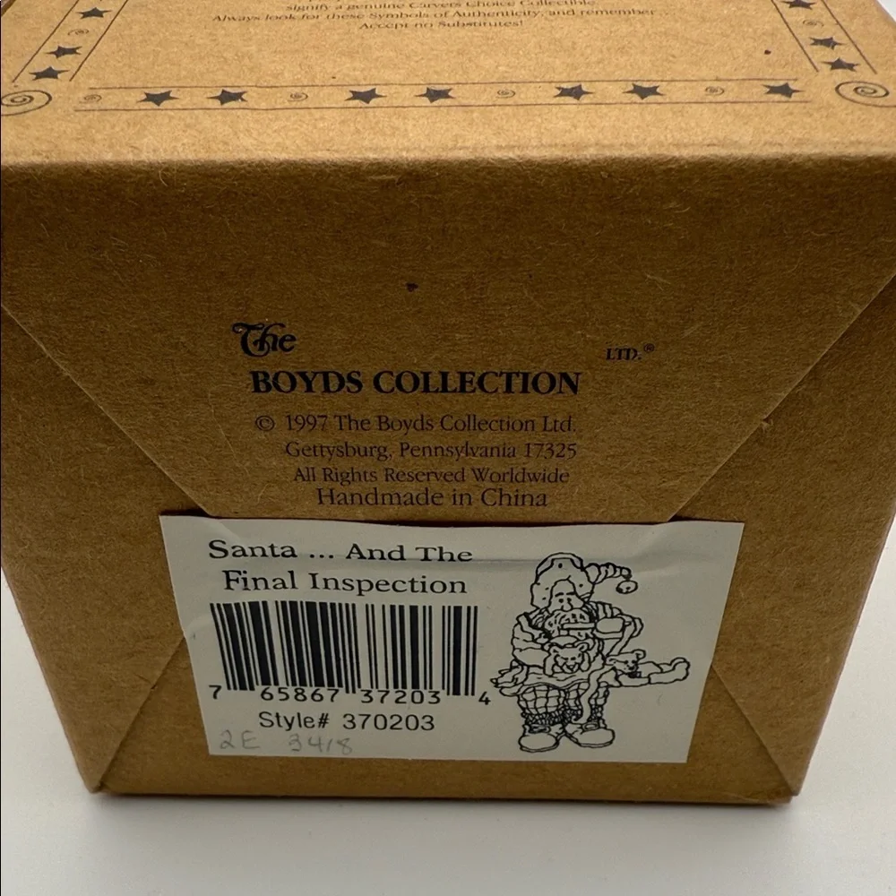 Boyds Bears Carvers Choice Santa And The Final Inspection Ornament # 370203